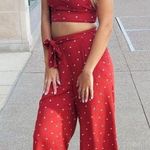 Abercrombie & Fitch  Red 2 Piece Set Wide Leg Pants Sleeveless Top Photo 0
