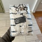 Chaser  White Navy Blue Longline Knit Hooded Belted Cardigan Duster Sweater M Photo 6