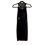 Carmen Marc Valvo  Black Beaded Lace Neck Halter Dress NWT Size 6 Photo 6