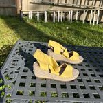 Eileen Fisher Willow Tumbled Leather Wedge Espadrille Size 8 yellow Photo 7