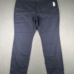 Old Navy  Pants Women 18 Navy Blue Skinny Stretch Adjustable Waist Flat Front NWT Photo 0