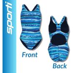 [Sporti] Wide Strap Blue Deepwater Racerback Competition Swimsuit NWT Size 40 Photo 1