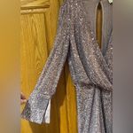 ASOS DESIGN Sequin Embellished Drape Detail Mini Dress with Button Detail Size 4 Photo 8