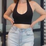 Klassy Network Klassy ultra crop top halter black with built it bra Photo 1