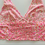 Abound  Hot Pink Daisy Floral Print Y2K Halter Scarf Crop Top Women's Size Large Photo 5