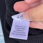 PLANET by Lauren G. Waffle Cowl poncho style sweater in a waffle knit. XL Black Photo 7