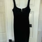 Lulus Black Velvet Midi Dress Photo 2