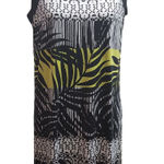 Multiples  Petite Green Space Sleeveless Midi Dress Palm Leaf Print Size PM Photo 0