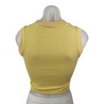 ZARA Women's Yellow Cable Knit Sleeveless Crew Neck Sweater Crop Vest Top Size S Photo 1