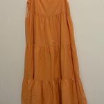Charlie Holiday  Orange Tiered Linen Maxi Dress size Small Photo 1