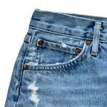 AGOLDE  Womens Fly Button High Rise Distress Mini Denim Shorts Blue Size 23‎ Photo 1