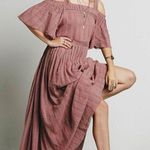 Free People Ethereal Dainty Flowy Renaissance Maxi Dress Size Small Dusty Rose Photo 0