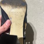 Tahari  9 black buckle wedge sling strap heels Photo 2