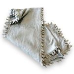 Chico's Silver Gray Lightweight Scarf Rayon Blend Lace Edge Wedding Wrap Skinny Photo 0