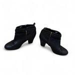 Ann Taylor - Women's Black Leather Ankle Boots - Size 6.5- Zip Heels Photo 1