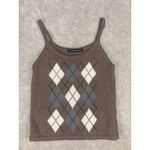 Brandy Melville Brandy‎ Melville Argyle Tank Top One Size Brown Summer Sexy Photo 1