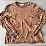 Athleta  Women’s SILK HYBRID Top Rustic Brown Pullover Long Sleeve Shirt Size XS Photo 0