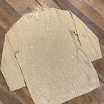 Charter Club Woman’s Gold Shimmer Sequin Knitted Sweater Size 3X Photo 2
