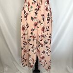 Three Pink Hearts  Dress Womens XS Floral‎ Print Maxi Pink High Low Hem Ruched Photo 2