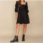 Exlura  Women’s Square Neck Dress Long Puff Sleeve A-Line Casual Short Mini Dress Photo 2