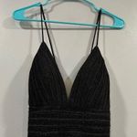 Mac Duggal 30725 Shimmer Pleated V Neck Gown Black Size 4 NWOT Photo 2