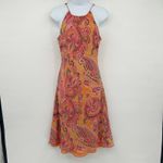 Ann Taylor  Womens Vintage Y2K 90s Paisley Halter Neck Silk Party Dress Size 4 Photo 2