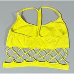 Neon Yellow Green Spandex Wireless Unlined Fishnet Racerback Sports Bra Bralette Bra Photo 1