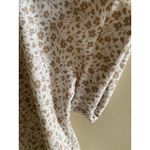 MELLODAY Floral V Neck Blouse Neutral Cottagecore Short Sleeve Women's M Photo 3