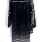 Knox Rose Women Floral Print Bohemian V-Neck Swimming Cover-Up Black Size Small Photo 1