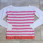 Sequin Trim Striped Long Sleeve Tee | Loft Striped Long Sleeve Shirt Photo 6