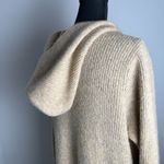 Nap Loungewear Wool Blend Hooded Duster Cardigan Open Front Pockets Tan L Size L Photo 4