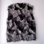 Forever 21 y2k Black & Gray Faux Fur Vest M Photo 5