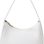 Shoulder Bags for Women, Cute Hobo Tote Handbag Mini Clutch Purse with Zipper Closure (White) Photo 0