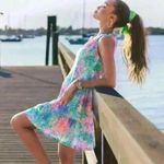 Lilly Pulitzer NWT  Malone Celestial Blue Pink Swing Dress coverup  Size XXS Photo 1