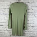 Topshop Bodycon Ruched Modal Green Baddie Coquette Long SleeveShirt Dress Size 8 Photo 4