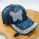 This stunning butterfly denim cap Multiple Photo 0