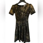 LuLaRoe ‎ Amelia Dress XS Black/Gold A-Line Pleated Knee Length Formal Photo 14