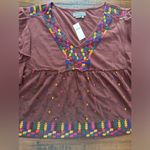 Anthropologie By  Short Sleeve Top Embroidered NWT $98 Medium SOFT Photo 5