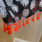 No Boundaries  Pineapple Print Kaftan Shawl size XL Black & White semi sheer Photo 4