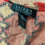 Ralph Lauren Plus 3X Red Print Ruffled V Neck Peasant Top Shirt Boho Hippie Photo 2