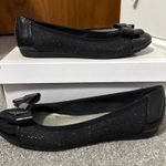 Anne Klein  Sport Sparkly Black Flats with Bows Photo 0