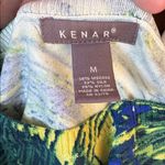 Kenar  Blue Green Silk Blend Daphne Knit Top Size M Multicolor Print Short Sleeve Photo 2