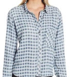 Rails  Blue DANA MINI CHECK 100% Tencel Lyocell‎ Button Front size medium Photo 0
