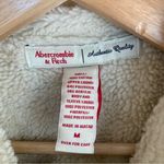 Abercrombie & Fitch Beige Corduroy Cropped Jacket Medium Faux Sherpa VTG Y2k Photo 2