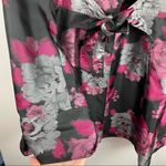 Jerry T Art To Wear Floral Jacket Tie Front Flare Sz Large Pink Photo 7