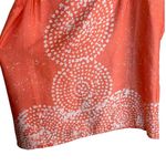 Loft Printed Sleeveless Top Womens Size L Ribbon Straps Boho Orange Photo 3