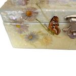 Vintage Yellow Butterfly Purse Box Orange Lucite Handle Photo 2