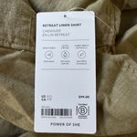 Athleta NWT Retreat Linen Olive Green Button-Up Shirt Sz XXS Photo 11