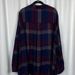 Lane Bryant Blue&Purple Plaid Flannel Lace Up Blouse Sz.18/20 Photo 5