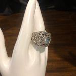 BARSE Blue Topaz Sterling Silver Filigree Cut Out Statement Ring Sz 7 Photo 1